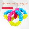 Pet toys tri-color rubber prickly ring dog molars bite-resistant toys dog toy - 10*2.5cm