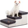 Mewoofun Dog Stairs for Small Dogs Foldable 3 - Tiers Dog Steps for Couch Bed - QF02G