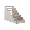 7-Tier Pet Stair, Portable Pet Ramp, Pet Furniture Dog Ladder with Felt Pad, Non-Slip Mat for Couch, Sofa, High Bed, Natural - As pic