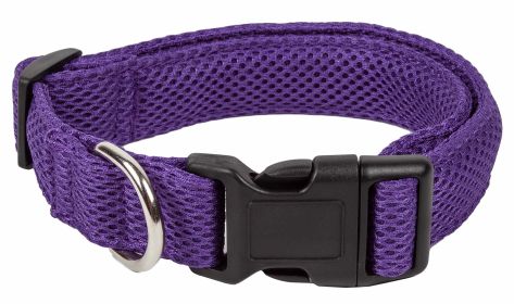 Pet Life 'Aero Mesh' 360 Degree Dual Sided Comfortable And Breathable Adjustable Mesh Dog Collar - Purple - Small