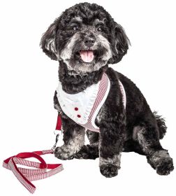 Pet Life Luxe 'Spawling' 2-In-1 Mesh Reversed Adjustable Dog Harness-Leash W/ Fashion Bowtie - Red - X-Small