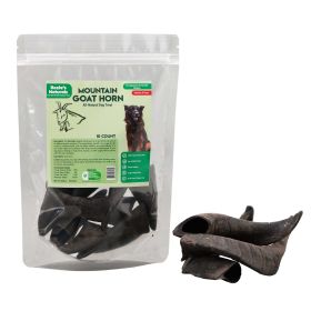 Mountain Goat Horn-100% Natural Dog Treat & Chews;  Grain-Free;  Gluten-Free;  Dog Chewing Dental Toys-Mixed Sizes; 10 Count-10 oz - Default