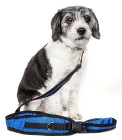 Pet Life Echelon Hands Free And Convertible 2-In-1 Training Dog Leash And Pet Belt With Pouch - Blue