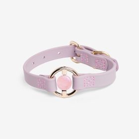 Luxury Spill-Proof Dog Collar Embedded with Healing Crystal - Lilac Haze - Large