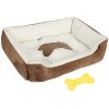 Pet Dog Bed Soft Warm Fleece Puppy Cat Bed Dog Cozy Nest Sofa Bed Cushion Mat S Size - S - Brown