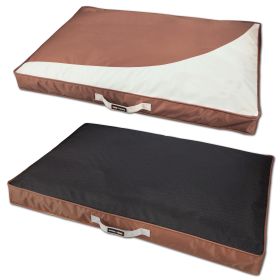 Dog Helios 'Immortal-Trek' Waterproof Rectangular Travel Dog Bed - Brown - Large