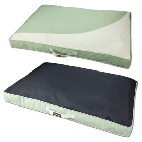 Dog Helios 'Immortal-Trek' Waterproof Rectangular Travel Dog Bed - Green - Large