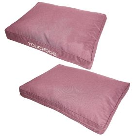 Touchdog 'Hushky' Water-Resistant Premium Rectangular Raised Dog Mat - Pink - Medium