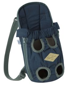 Touchdog 'Wiggle-Sack' Fashion Designer Front and Backpack Dog Carrier - Navy - Small