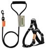 Touchdog 'Macaron' 2-in-1 Durable Nylon Dog Harness and Leash - Black - Large