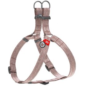 Brown Re Cotton Dog Harness Eco Friendly Dog Harness for Small Medium Dogs S Size 17-22 inch Reflective Dog Harness with QR ID Tag Adjustable Size for