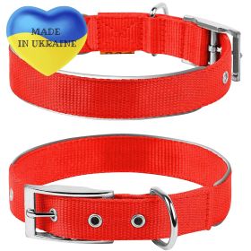 Red Nylon Reflective Dog Adjustable Dog with Metal Buckle S Size 12-15 inch Neck Heavy Duty for Small Medium Dogs Puppy - Collar