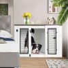 Furniture style dog cage, wooden dog cage, double door dog cage, side cabinet dog cage, Dog crate - as Pic