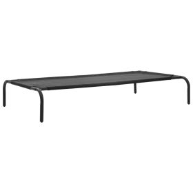 Elevated Dog Bed Black L Textilene - Black