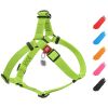 Waterproof Dog Harness Adjustable for Small Dogs Heavy Duty Dog Harness with Durable Metal Clasp and QR Dog Tag Green Small Size 16 -22 inch - Waudog