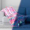 Glow in The Dark Blanket Pink Flannel Fleece Blankets for Girls Two Sided Unicorn Kids Blanket 6 Hours Glow in The Dark Blankets 50x60 Inches - Pureva