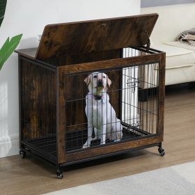 38 Inch Heavy-Duty Dog Crate Furniture - Brown