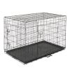 48" Pet Kennel Cat Dog Folding Steel Crate Animal Playpen Wire Metal - as picture