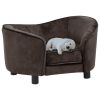 Dog Sofa Brown 27.2"x19.3"x15.7" Plush - Brown