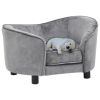 Dog Sofa Gray 27.2"x19.3"x15.7" Plush - Grey