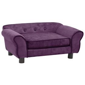 Dog Sofa Burgundy 28.3"x17.7"x11.8" Plush - Purple