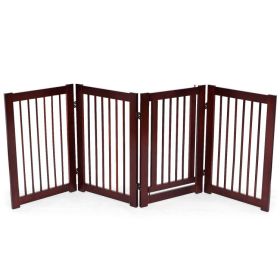 30 Inch Configurable Folding 4 Panel Wood Fence - Cherry