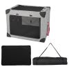 M/L 3-Door Dog Crate with Removable Pad and Metal Frame - L