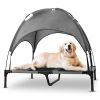 Outdoor Elevated Dog Bed Cooling Raised Pet Cot Canopy Shade Tent Pet Cooling Bed with Removable Canopy for Outside Yard Camping Beach - Pet Bed