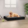 Dog Bed Black 28.1"x21.3"x3.5" Solid Wood Pine - Black