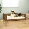 Dog Bed Honey Brown 37.6"x25.8"x11" Solid Wood Pine - Brown