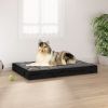 Dog Bed Black 36"x25.2"x3.5" Solid Wood Pine - Black