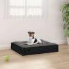 Dog Bed Black 20.3"x17.3"x3.5" Solid Wood Pine - Black