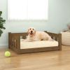 Dog Bed Honey Brown 29.7"x21.9"x11" Solid Wood Pine - Brown