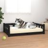 Dog Bed Black 41.5"x29.7"x11" Solid Wood Pine - Black