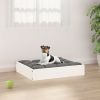 Dog Bed White 20.3"x17.3"x3.5" Solid Wood Pine - White