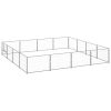 Dog Kennel Silver 172.2 ft¬≤ Steel - Silver