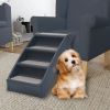 Folding 4-Step Dog Stairs Dark Gray - Gray