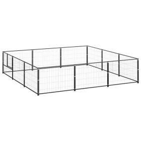 Dog Kennel Black 96.9 ft¬≤ Steel - Black