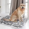 Dog Bed Mat Comfortable Flannel Dog Crate Pad Reversible Cushion Carpet Machine Washable Pet Bed Liner with Bone Patterns  - XL