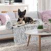 Gray Plush Calming Dog Couch Bed with Anti-Slip Bottom - M