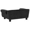 Dog Sofa Black 28.3"x17.7"x11.8" Plush - Black