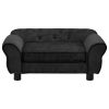 Dog Sofa Black 28.3"x17.7"x11.8" Plush - Black