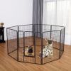 8 Metal Panel Heavy Duty Pet Playpen Dog Fence with Door 40 Inch - Black