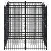 Outdoor Dog Kennel Steel 59.5 ft¬≤ - Black