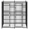 Outdoor Dog Kennel Steel 39.7 ft¬≤ - Black