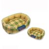 Touchdog 'Archi-Checked' Designer Plaid Oval Dog Bed - Yellow - Medium