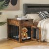 2-In-1 Dog House with Drawer and Wired Wireless Charging - Rustic Brown