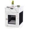 2-In-1 Dog House with Drawer and Wired Wireless Charging - White