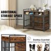 VEVOR Furniture Style Dog Crate with Storage, 41 inch Dog Crate Furniture Large Breed with Double Doors, Wooden Dog Cage for Large/Medium Dog Indoor,