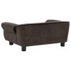 Dog Sofa Brown 28.3"x17.7"x11.8" Plush - Brown